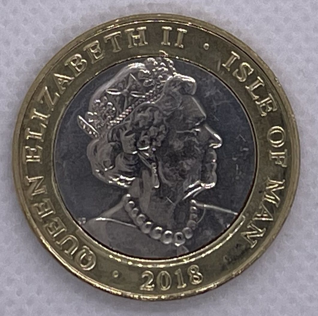 (2018) Isle of Man - 2 Ł mince - 60. výročí, závodník M. Hailwood